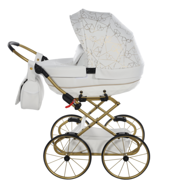 Wózek dla lalek Junama Heart Mini Classic - Biały Wózek dla lalek Junama Heart Mini Classic – kolor biały