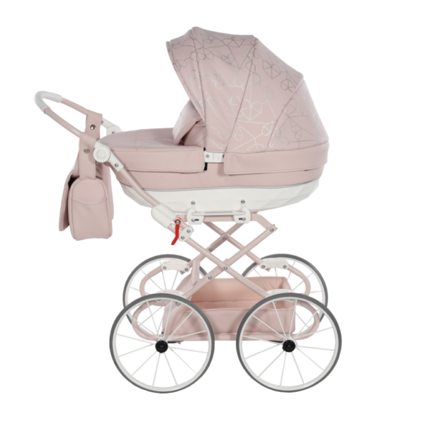 Wózek dla lalek Junama Heart Mini Classic - Różowy Wózek dla lalek Junama Heart Mini Classic – kolor różowy