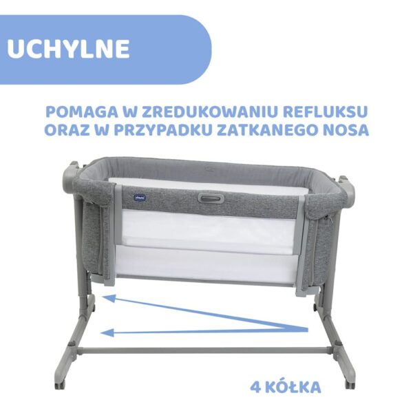 Łóżeczko dostawne Chicco Next2Me Magic Evo – Dark Grey – zdjęcie 3