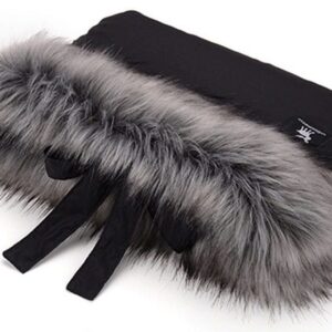 Mufka do wózka Cottonmoose – Z futerkiem – Shine Black – Silver