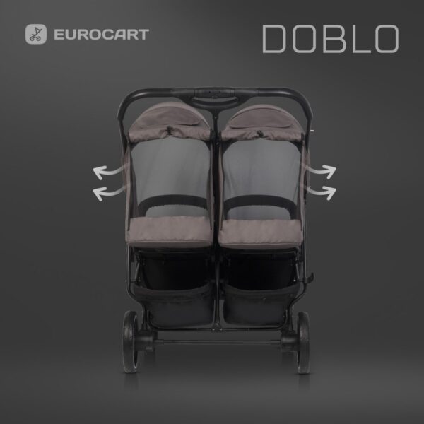 Wózek bliźniaczy Euro-Cart Doblo Taupe – zdjęcie 2