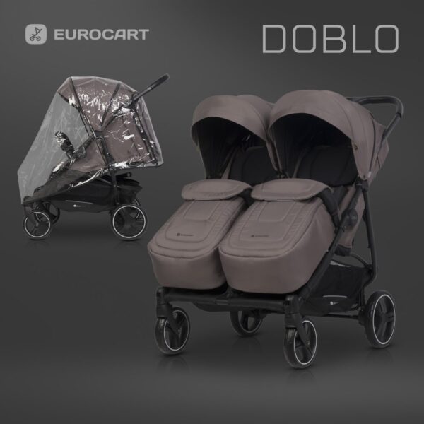 Wózek bliźniaczy Euro-Cart Doblo Taupe – zdjęcie 4