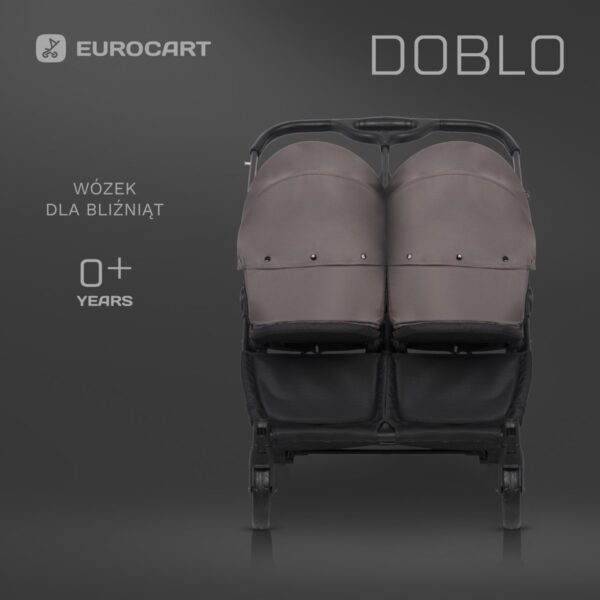 Wózek bliźniaczy Euro-Cart Doblo Taupe – zdjęcie 5