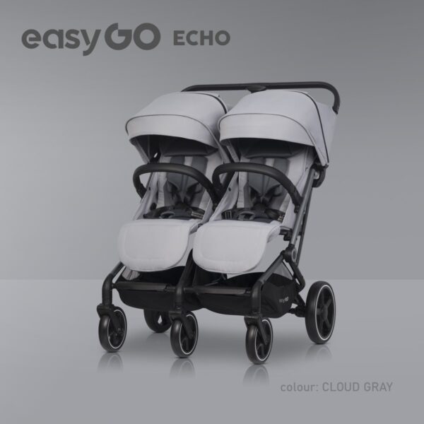Wózek bliźniaczy EasyGo Echo Cloudy Gray Wózek bliźniaczy EasyGo Echo Cloudy Gray