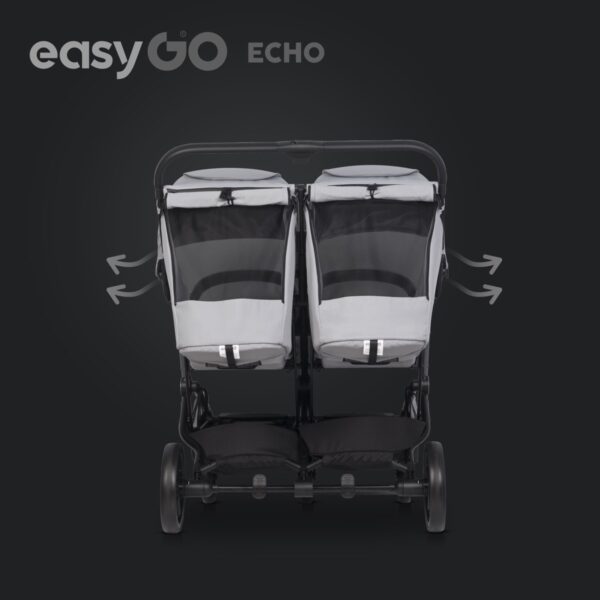 Wózek bliźniaczy EasyGo Echo Cloudy Gray – zdjęcie 6 Wózek bliźniaczy EasyGo Echo Cloudy Gray – zdjęcie 6