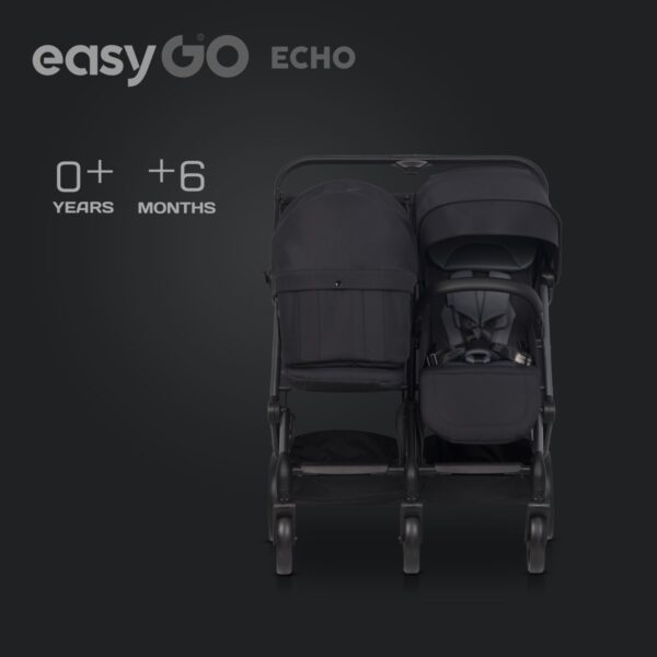 Wózek bliźniaczy EasyGo Echo Ebony Black – zdjęcie 2 Wózek bliźniaczy EasyGo Echo Ebony Black – zdjęcie 2