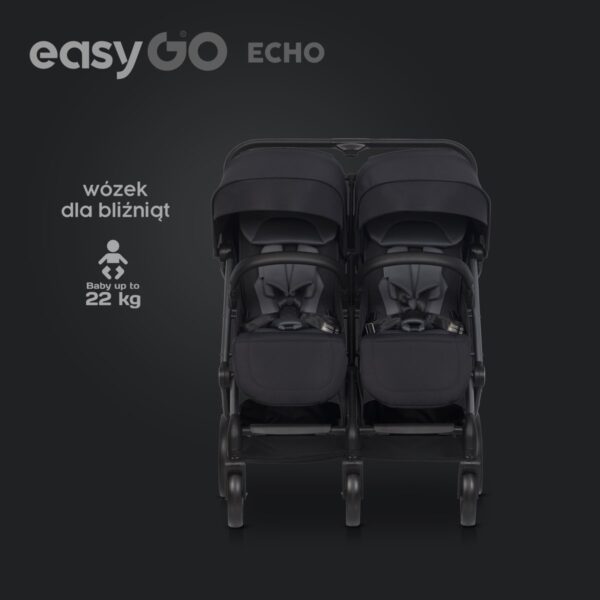 Wózek bliźniaczy EasyGo Echo Ebony Black – zdjęcie 5 Wózek bliźniaczy EasyGo Echo Ebony Black – zdjęcie 5