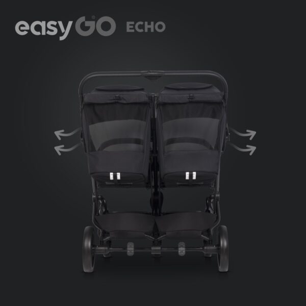 Wózek bliźniaczy EasyGo Echo Ebony Black – zdjęcie 6 Wózek bliźniaczy EasyGo Echo Ebony Black – zdjęcie 6