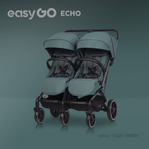 Wózek bliźniaczy EasyGo Echo Sage Green Wózek bliźniaczy EasyGo Echo Sage Green