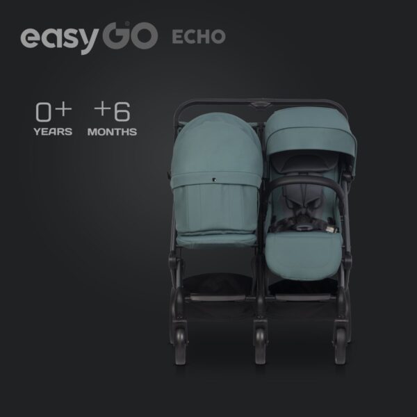 Wózek bliźniaczy EasyGo Echo Sage Green – zdjęcie 2 Wózek bliźniaczy EasyGo Echo Sage Green – zdjęcie 2