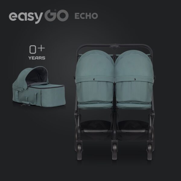 Wózek bliźniaczy EasyGo Echo Sage Green – zdjęcie 3 Wózek bliźniaczy EasyGo Echo Sage Green – zdjęcie 3