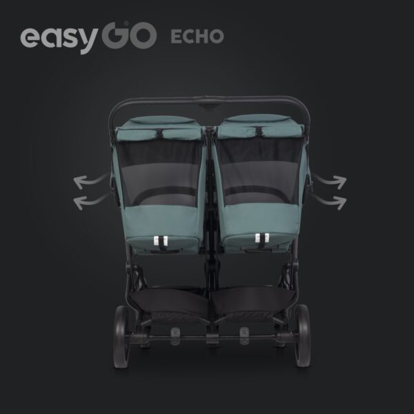 Wózek bliźniaczy EasyGo Echo Sage Green – zdjęcie 6 Wózek bliźniaczy EasyGo Echo Sage Green – zdjęcie 6