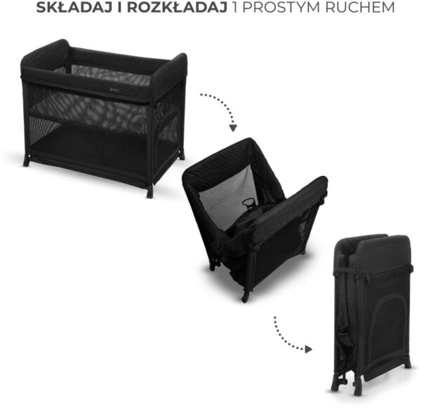 Łóżeczko turystyczne Kinderkraft Moon Dream – Black – zdjęcie 2