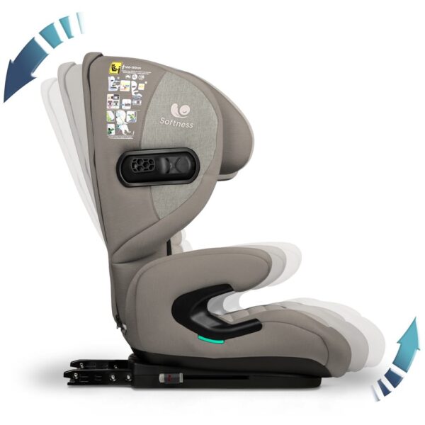 Fotelik samochodowy Renolux Eliseo z ISOFIX i odchylaniem (100–150 cm) – Cappuccino (beżowy) – zdjęcie 17