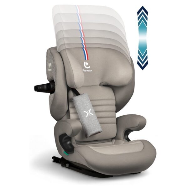 Fotelik samochodowy Renolux Eliseo z ISOFIX i odchylaniem (100–150 cm) – Cappuccino (beżowy) – zdjęcie 18