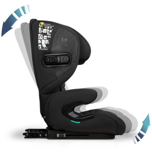 Fotelik samochodowy Renolux Eliseo z ISOFIX i odchylaniem (100–150 cm) – Carbon (czarny) – zdjęcie 12