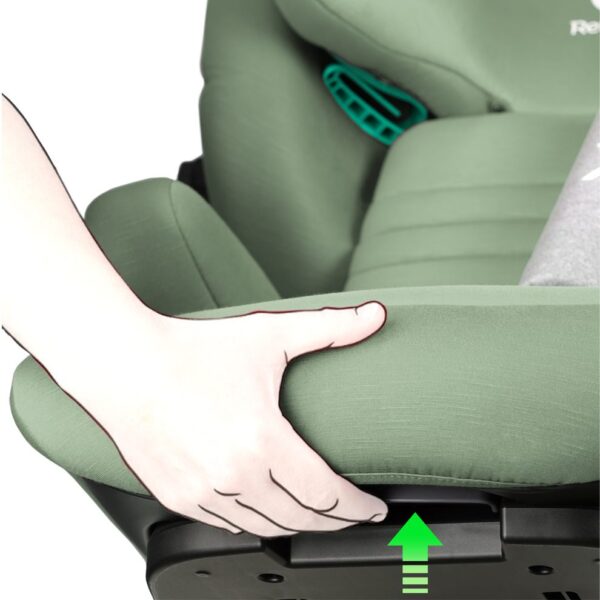 Fotelik samochodowy Renolux Eliseo z ISOFIX i odchylaniem (100–150 cm) – Garden (zielony) – zdjęcie 24