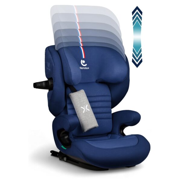 Fotelik samochodowy Renolux Eliseo z ISOFIX i odchylaniem (100–150 cm) – Ocean (granatowy) – zdjęcie 8