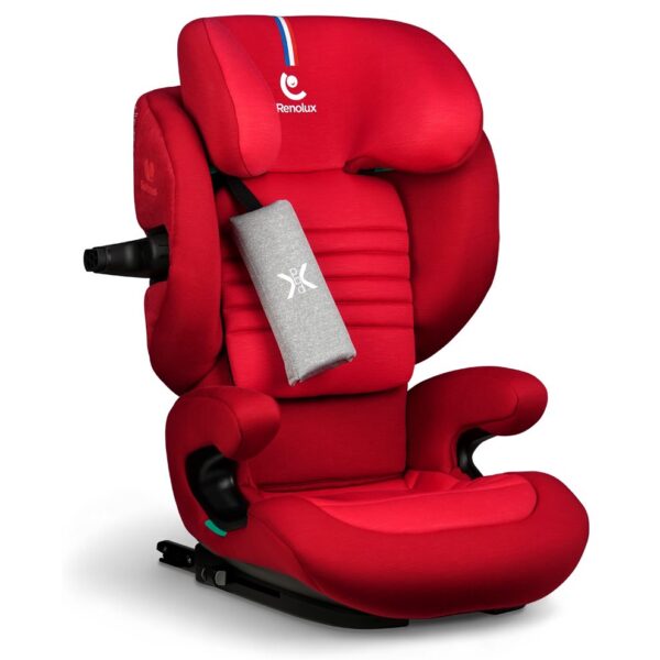 Fotelik samochodowy Renolux Eliseo z ISOFIX i odchylaniem (100–150 cm) – Passion (czerwony)