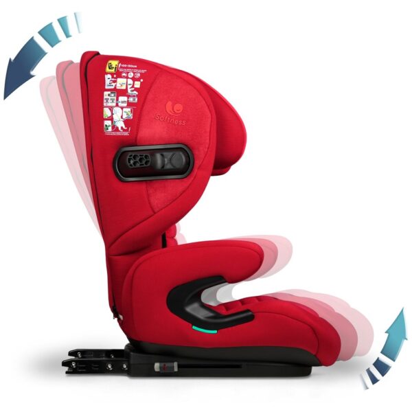 Fotelik samochodowy Renolux Eliseo z ISOFIX i odchylaniem (100–150 cm) – Passion (czerwony) – zdjęcie 2