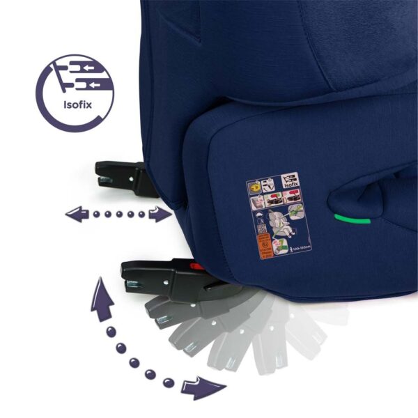 Fotelik samochodowy Renolux Renofix² z ISOFIX (100–150 cm) – Ocean (granatowy) – zdjęcie 6