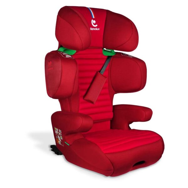 Fotelik samochodowy Renolux Renofix² z ISOFIX (100–150 cm) – Passion (czerwony)